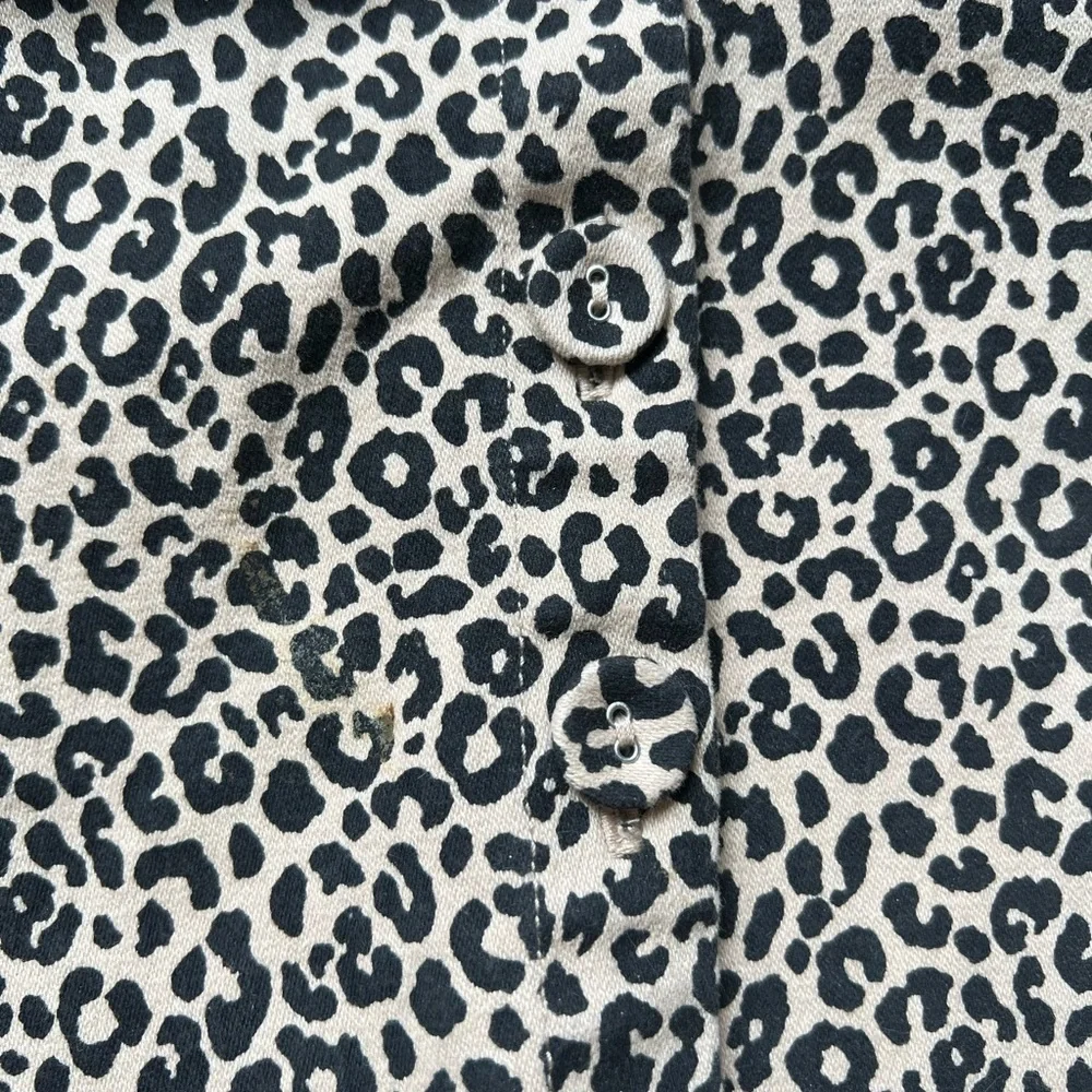 Forever 21 Animal Print High Waist Button Down A Line Mini Skirt Casual M